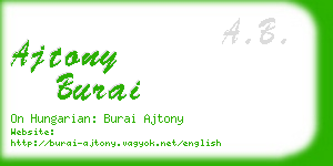 ajtony burai business card